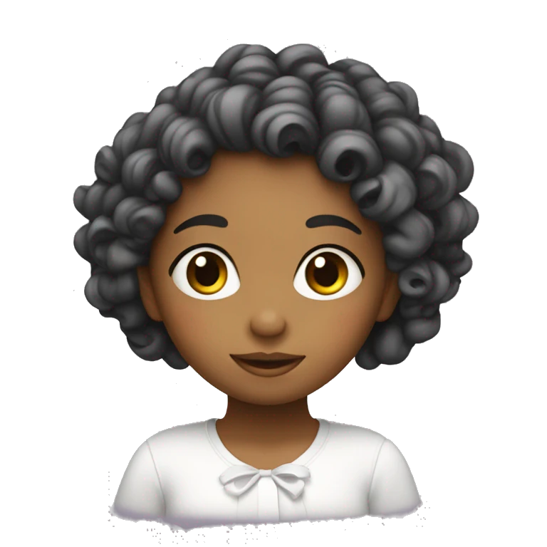 niña con rizos  emoji