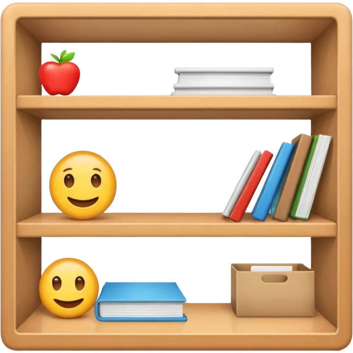 emoji of open magazine, inside the magazine there are illustrated empty shelfs emoji