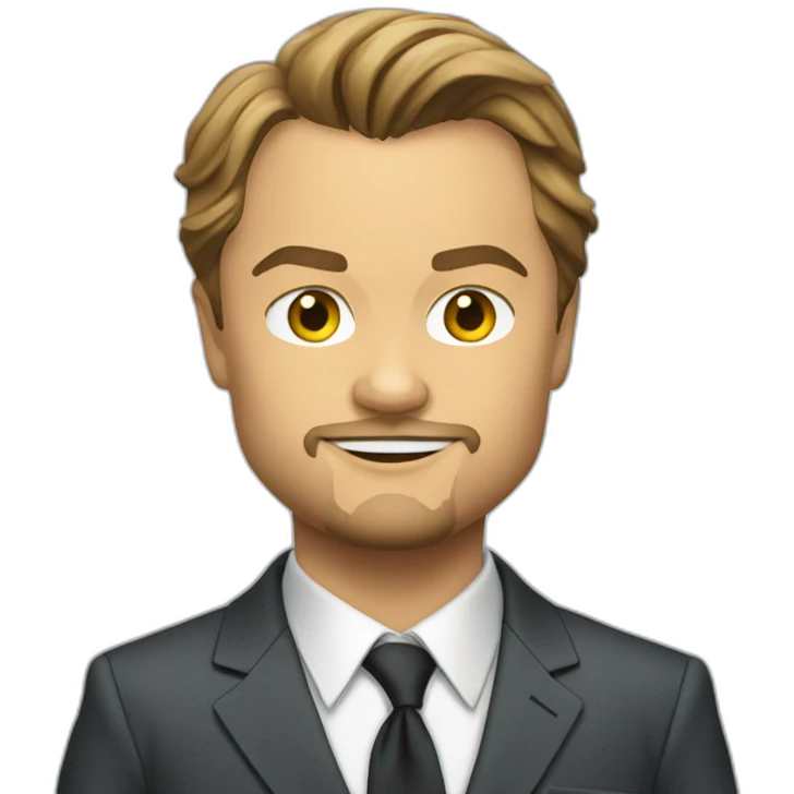 leonardo dicaprio cartoon wearing suit emoji