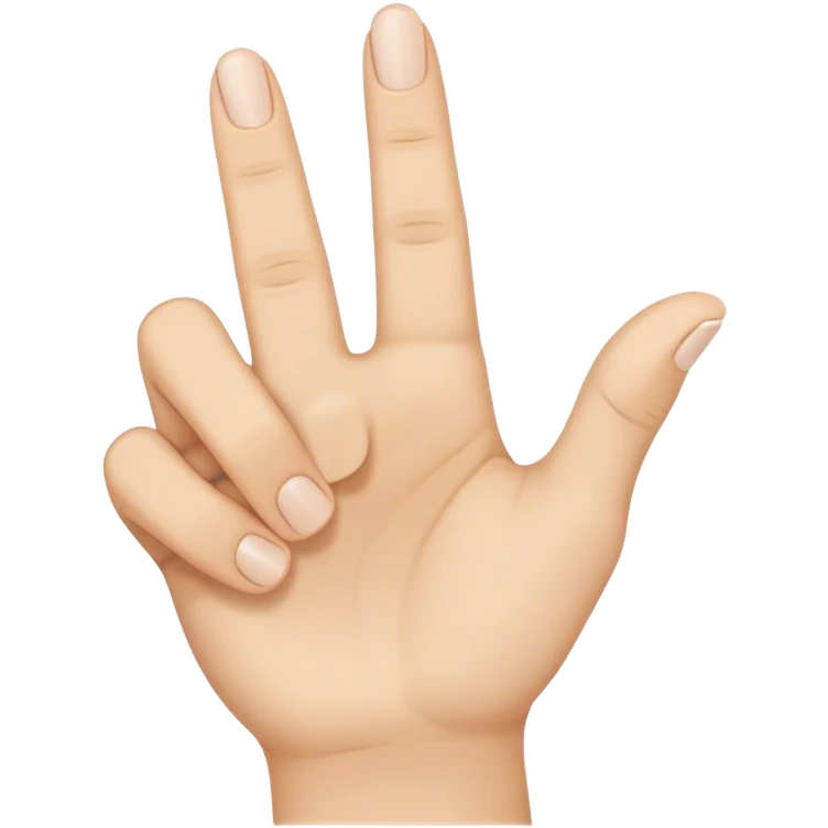 "Raise the thumb, index finger, and middle finger of the left hand." emoji