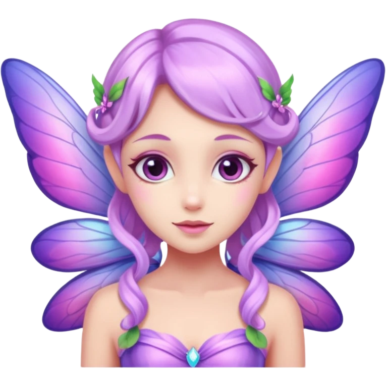 Lilac and pink fairy with wings emoji
