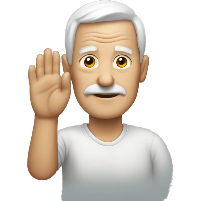 Old man doing L with his hand emoji