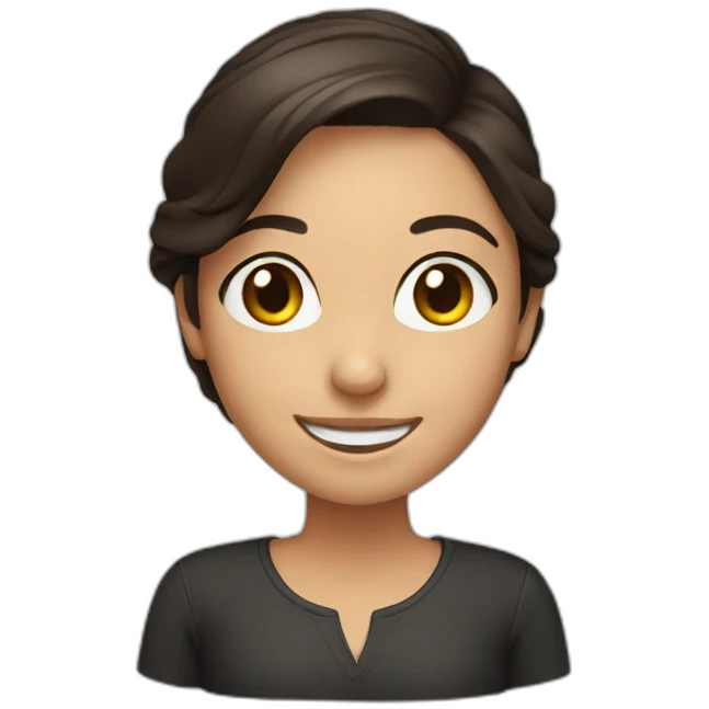 brunette girl smiling emoji