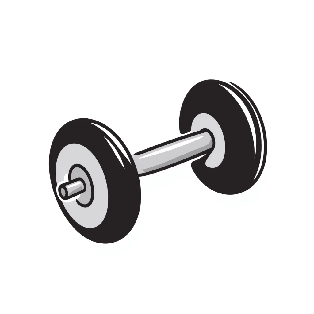 dumbbell hand drawn doodle style emoji