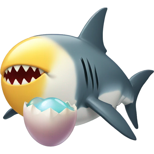 Shark with a egg emoji