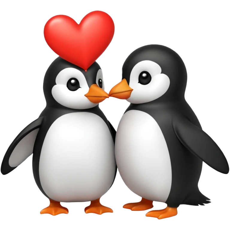A pingouin sending a kiss with a red heart  emoji