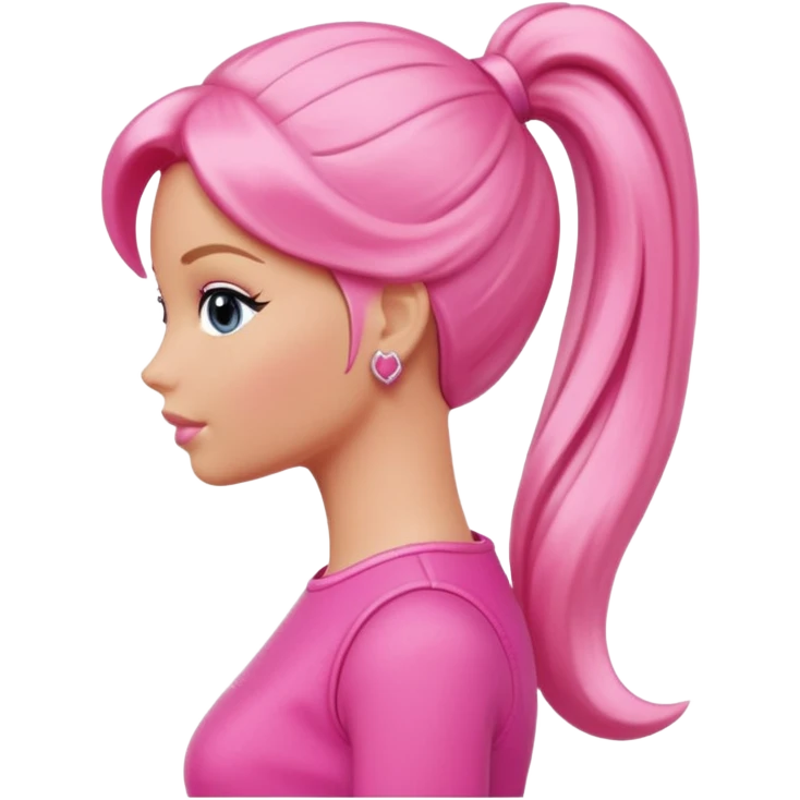 Barbie ponytail silhouette emoji