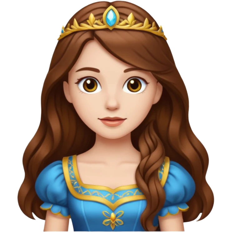 white fancy girl with long and brown hair emoji