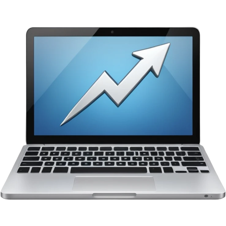 laptop with an upward arrow above it emoji