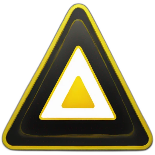 caution yellow triangle sign with black border emoji