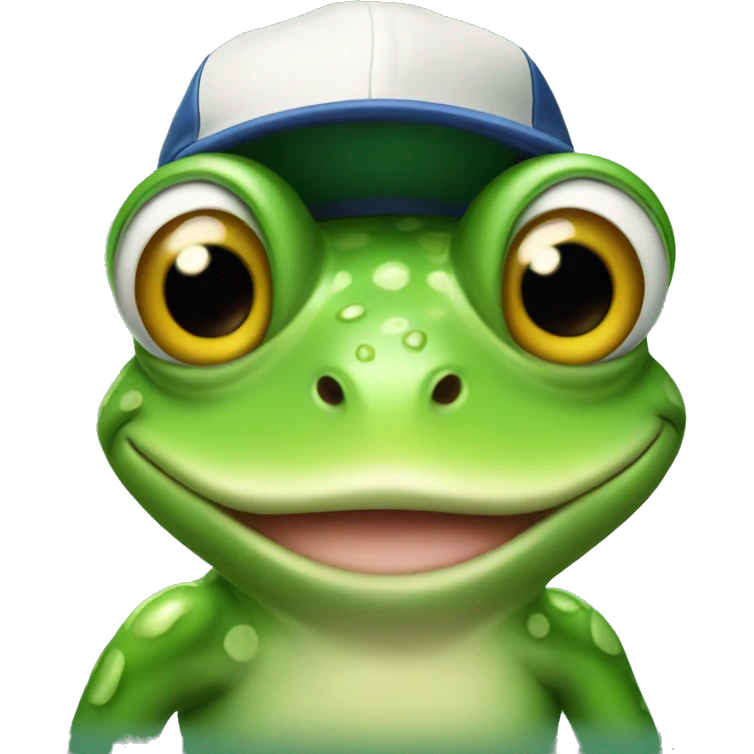 Frog with baseball hat  emoji