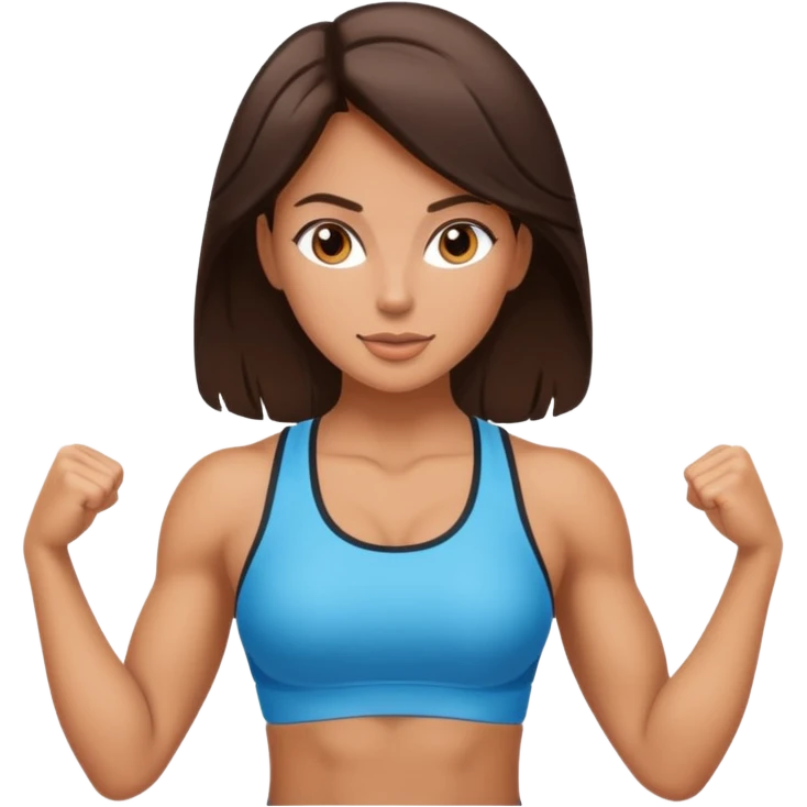 pretty brunette fitness woman emoji