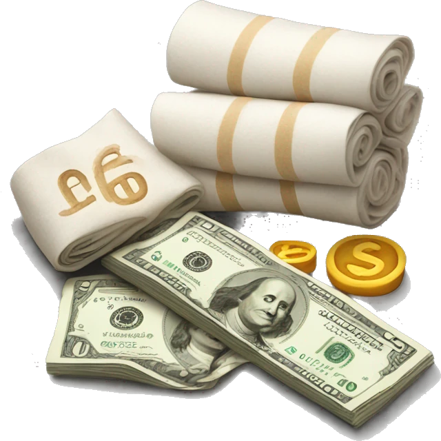 rolled dollar bill next to pile of flour emoji