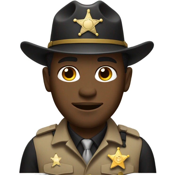 Black man as a sheriff Deputy  emoji