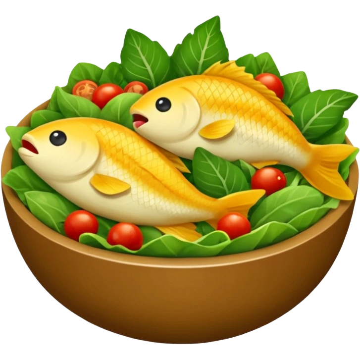 buatkan emoji salad namun berbentuk ikan 🐟 yang chubby untuk discord emoji emoji