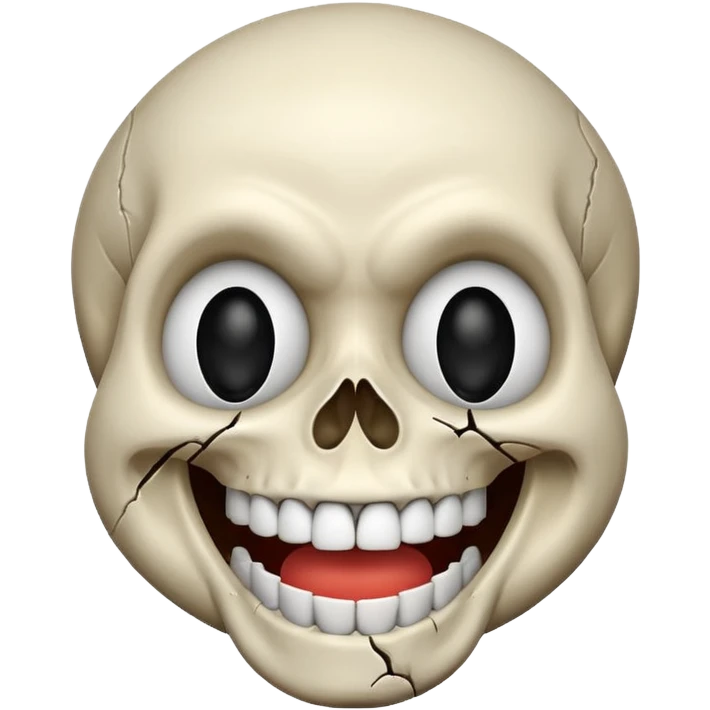 Skull laughing goofy emoji