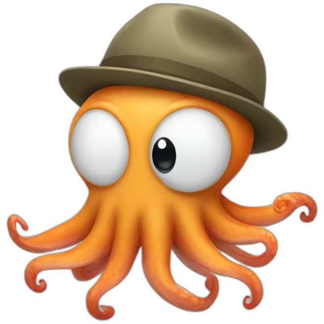 Squid wearing a flat cap emoji