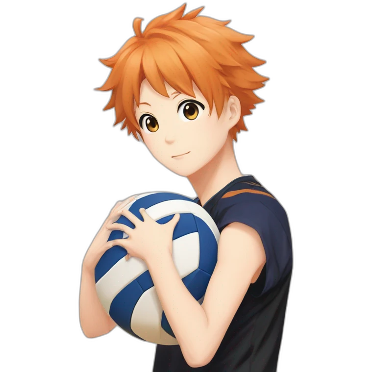 Hinata Shoyo in Haikyuu with volleyball's ball emoji