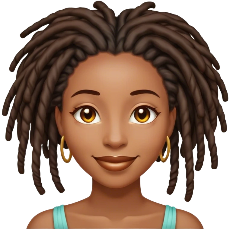 Black Woman with locs in love emoji
