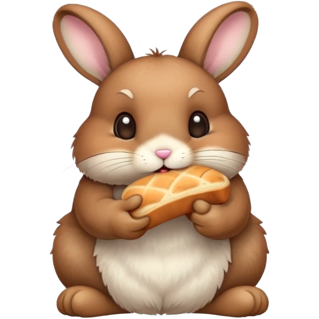 A bunny eating bread emoji