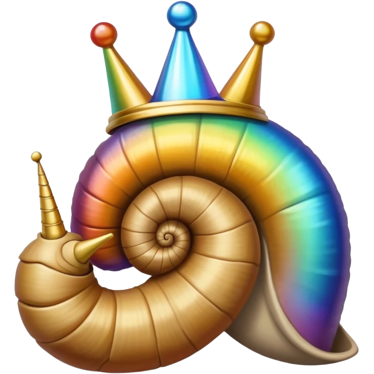 caracol con una corona en su cabeza emoji