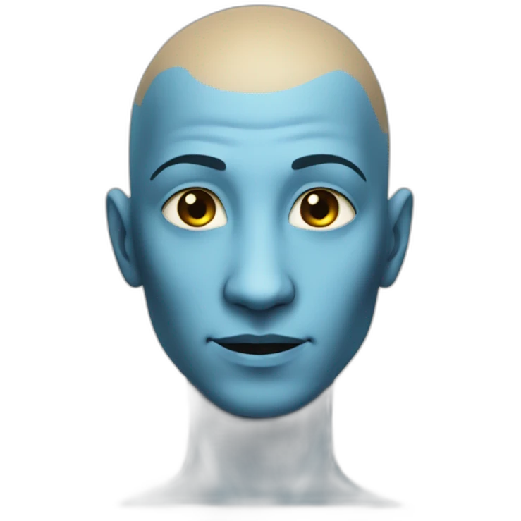 Na'vi from Avatar bald with blue features emoji