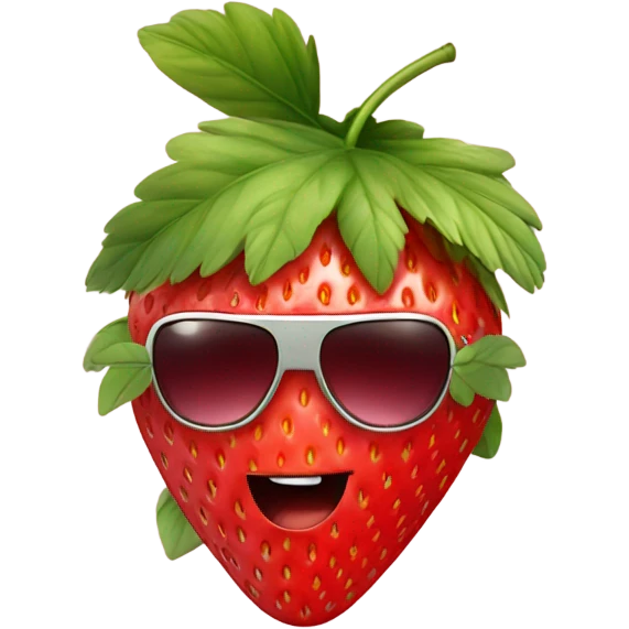 Strawberry wearing sunglasses emoji