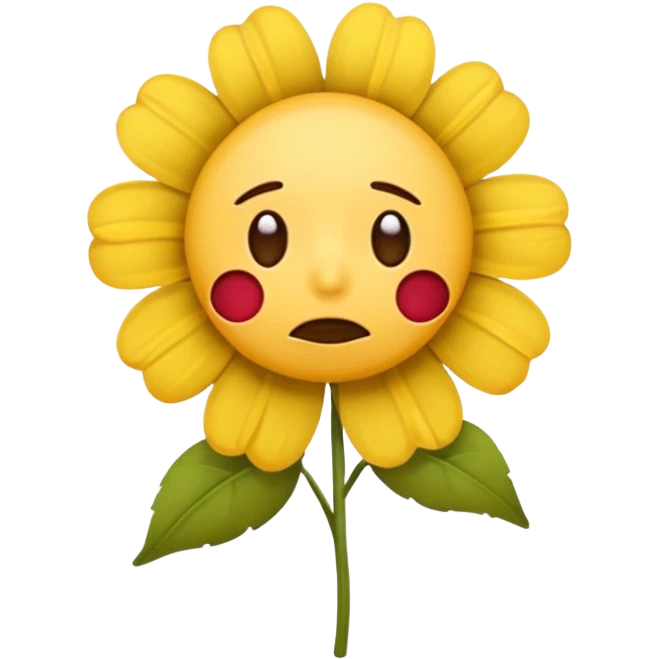Pensive emoji with wilted flower  emoji