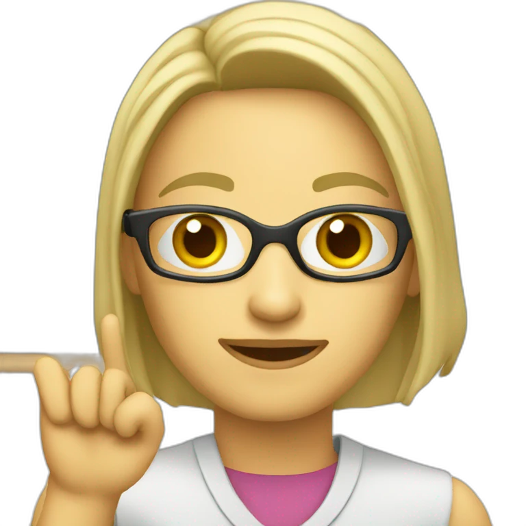 a coding teacher showing something emoji