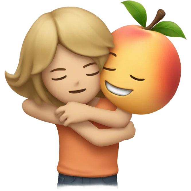 hug a peach emoji