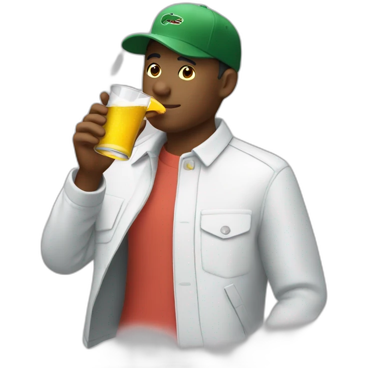 Drinking and using lacoste emoji