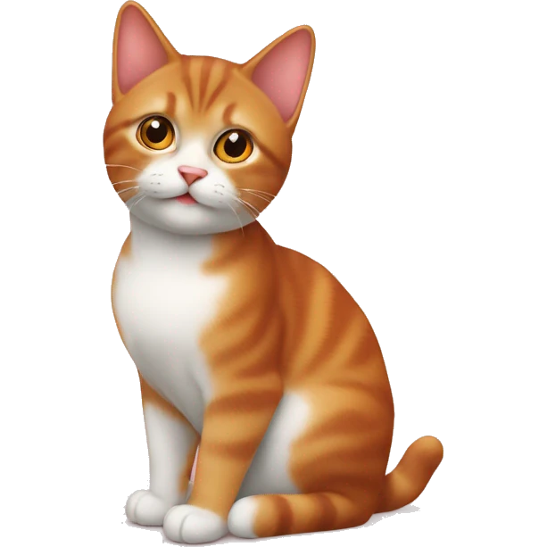 petit chat qui tient un cœur rouge emoji