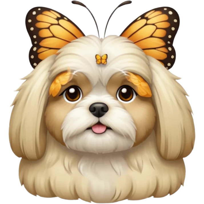 lhasa apso with a butterfly clip emoji