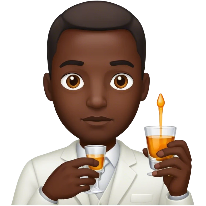 dark black man holding a shot emoji