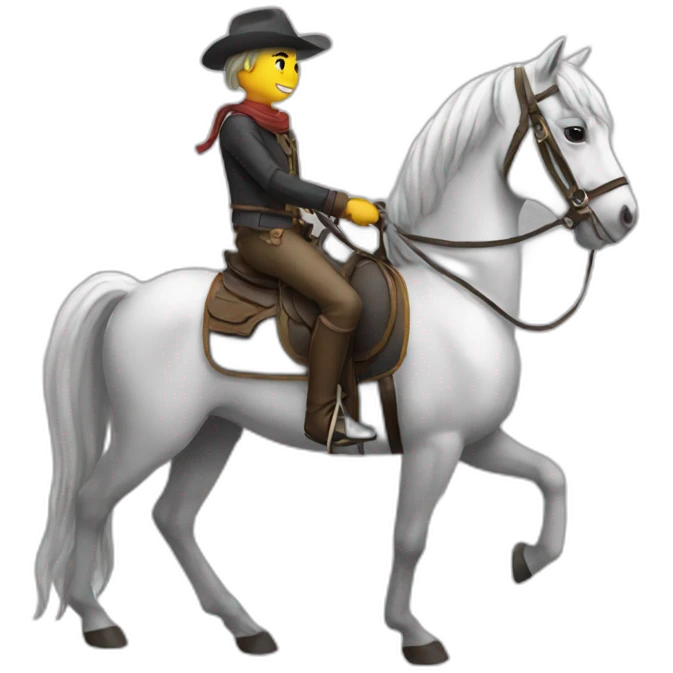 Chat sur un cheval emoji