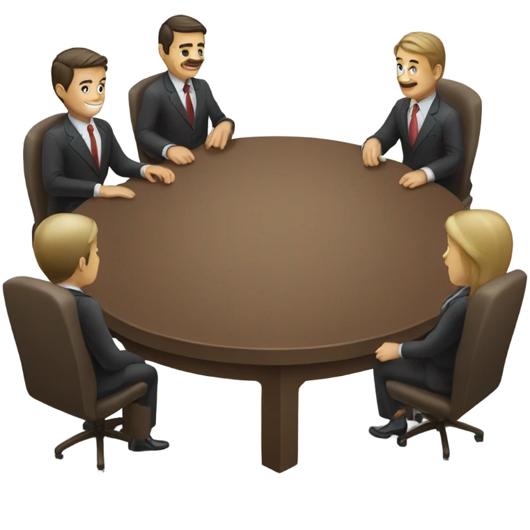 business people sitting at a table, slight perspective  emoji