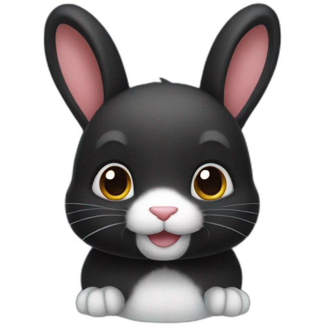 Cute black rabbit named Diaby emoji