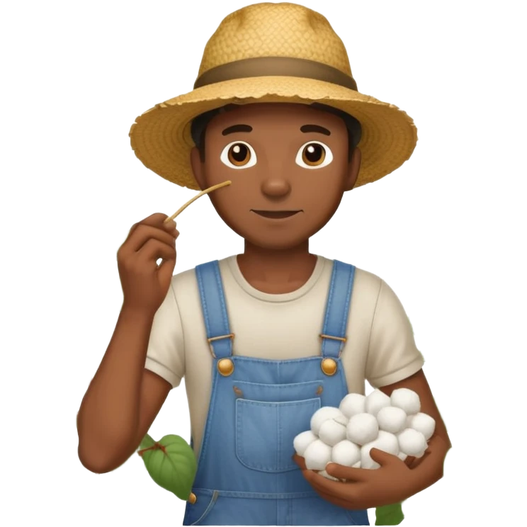Black man picking cotton emoji