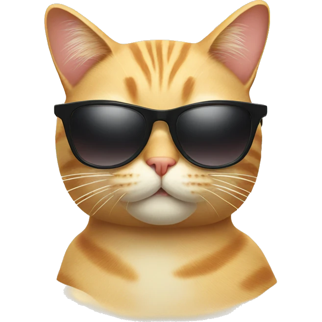 cat with sunglasses on the beach emoji
