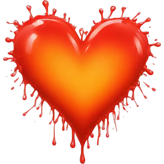 big splattered heart red glowing orange-red warmth love emoji