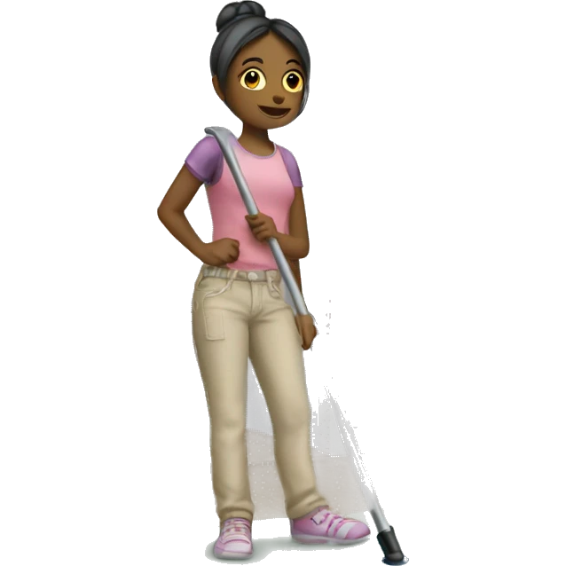 girl cleaning bedroom emoji