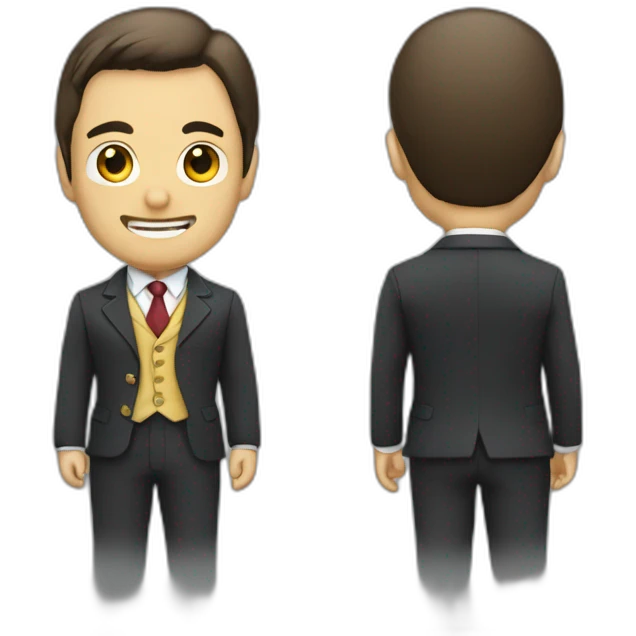 señor con traje con la cara de chakichan emoji