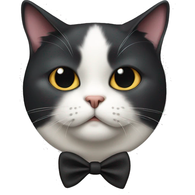 Fat tuxedo cat with spot on his nose emoji