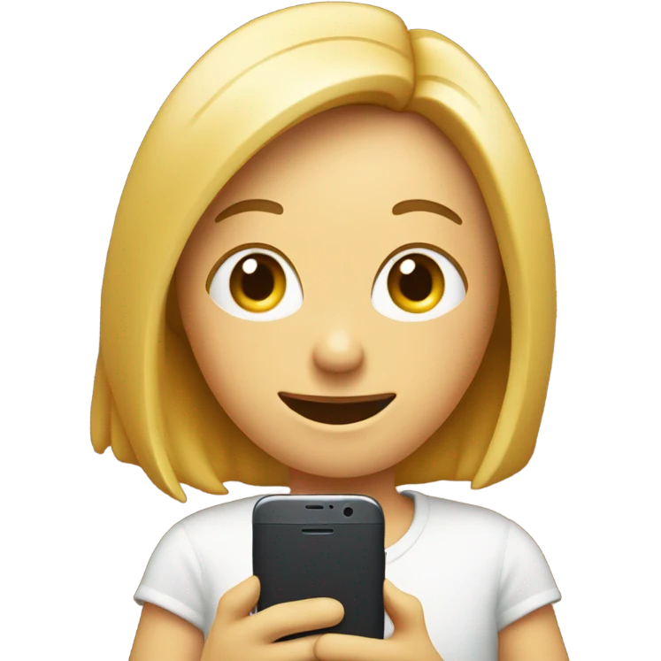smiling person smartphone showing food emoji