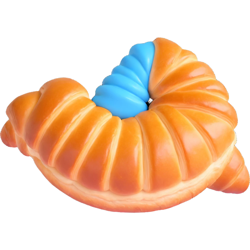 blue Danish croissant emoji