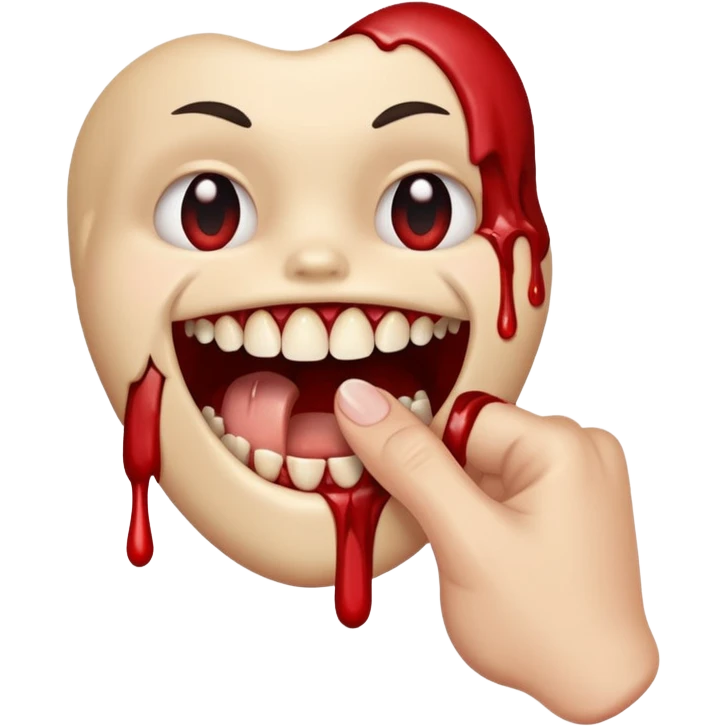 Biting finger  emoji