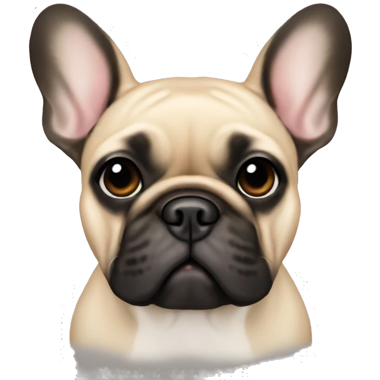 Beige French bulldog with black ears  emoji