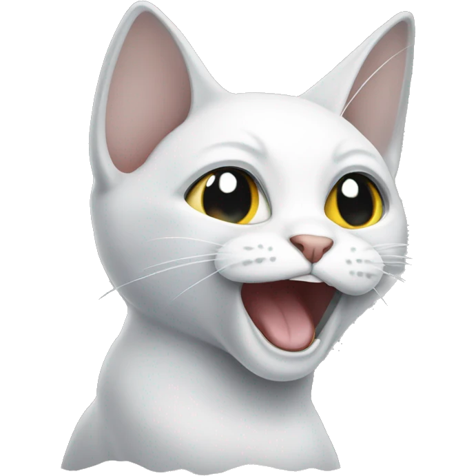 white-black cat meowing emoji