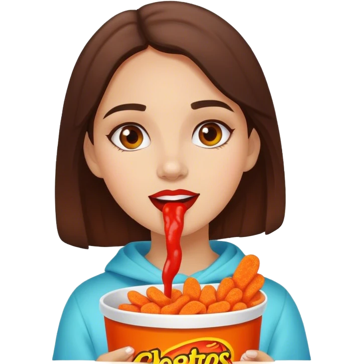 Hot Cheetos girl brunette emoji