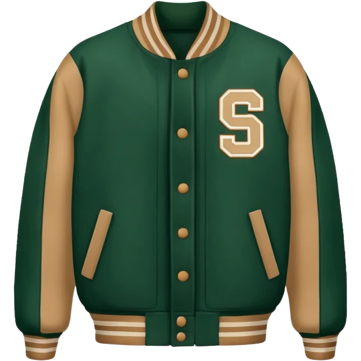 Dark green and tan varsity football letterman jacket emoji